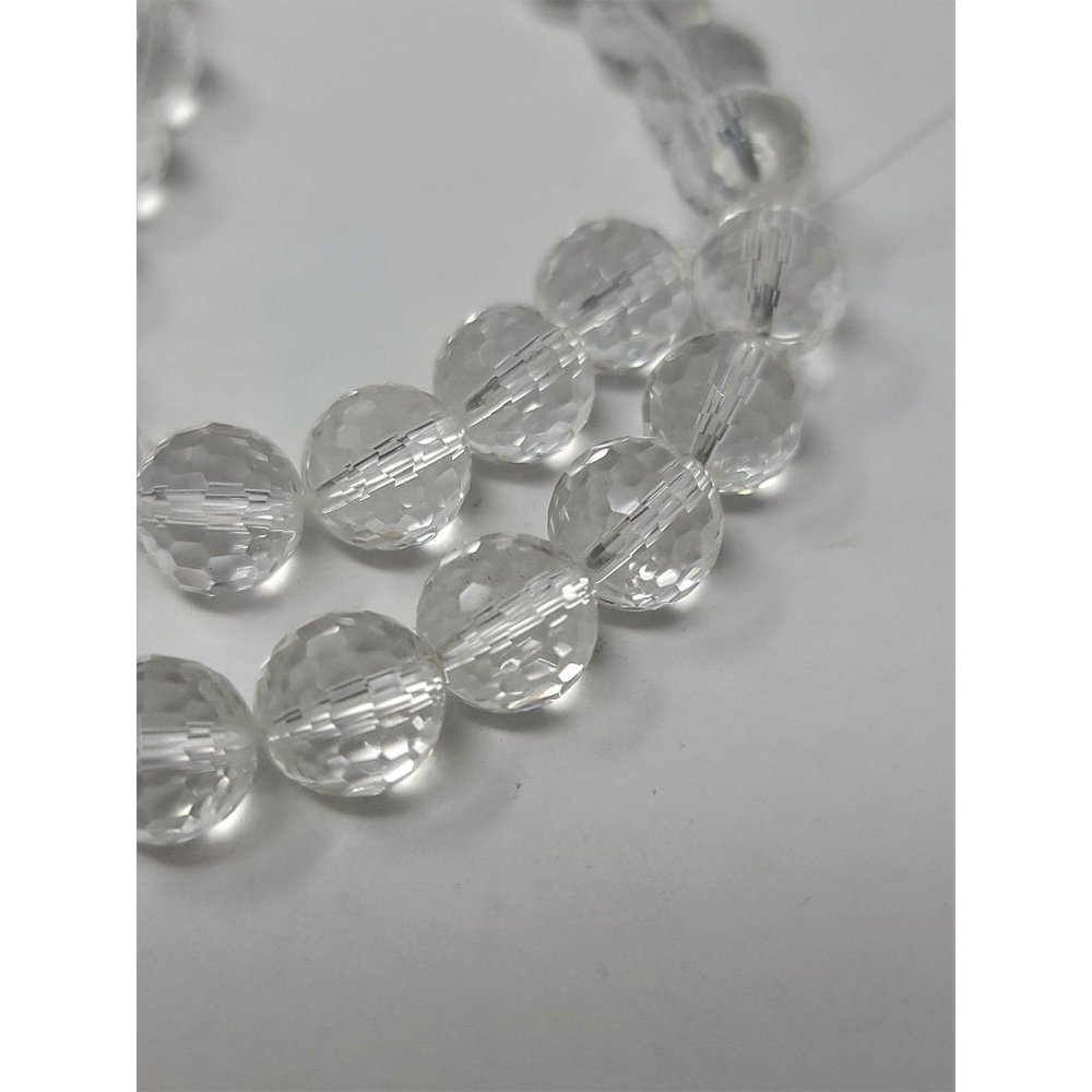 Rock Crystal Quartz Faceted Round Beads 10 Mm